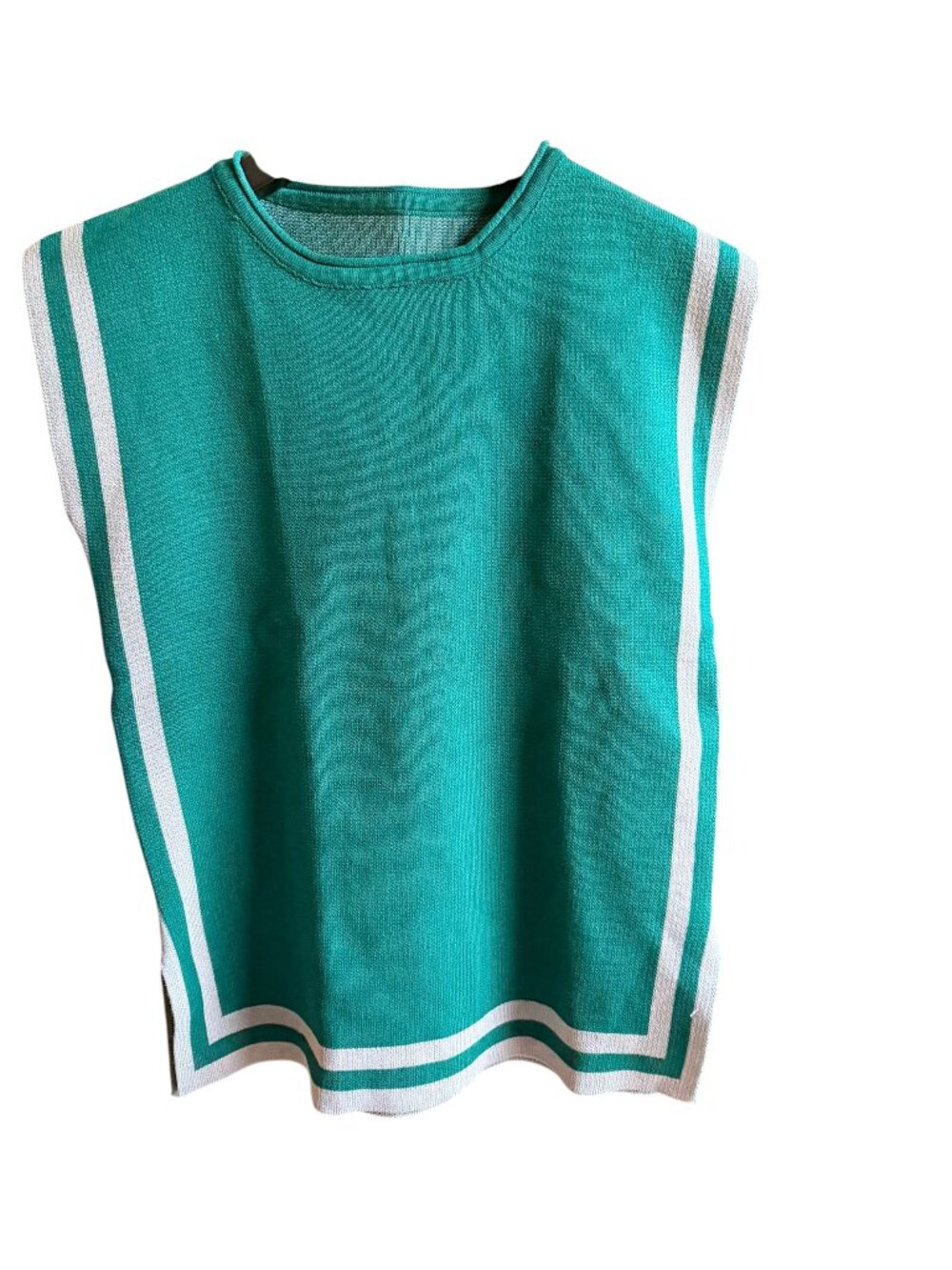 Knitted sleeveless green/gray set (S/M) unused